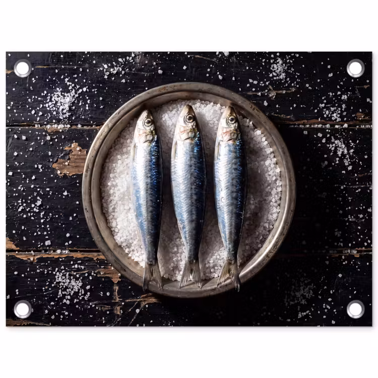 Garden Poster - Fish - Salt - Food - Vis - Zout - Eten tuinposter los doek klein
