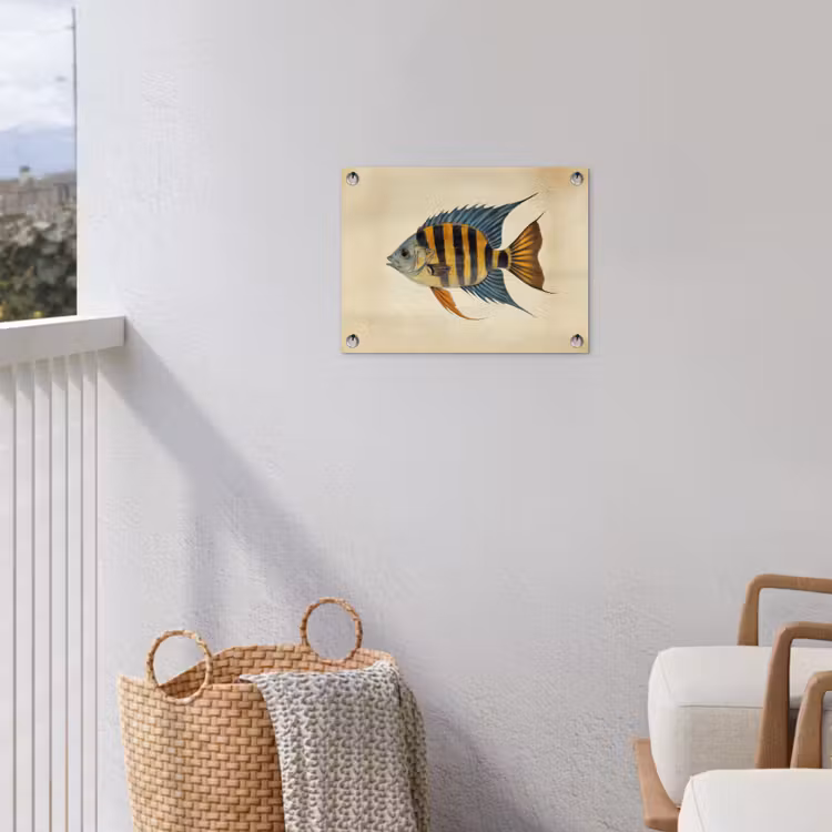 Vis - Tropisch - Strepen - Vinnen tuinposter los doek klein -sfeer8