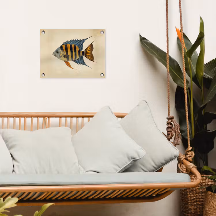 Vis - Tropisch - Strepen - Vinnen tuinposter los doek klein -sfeer7