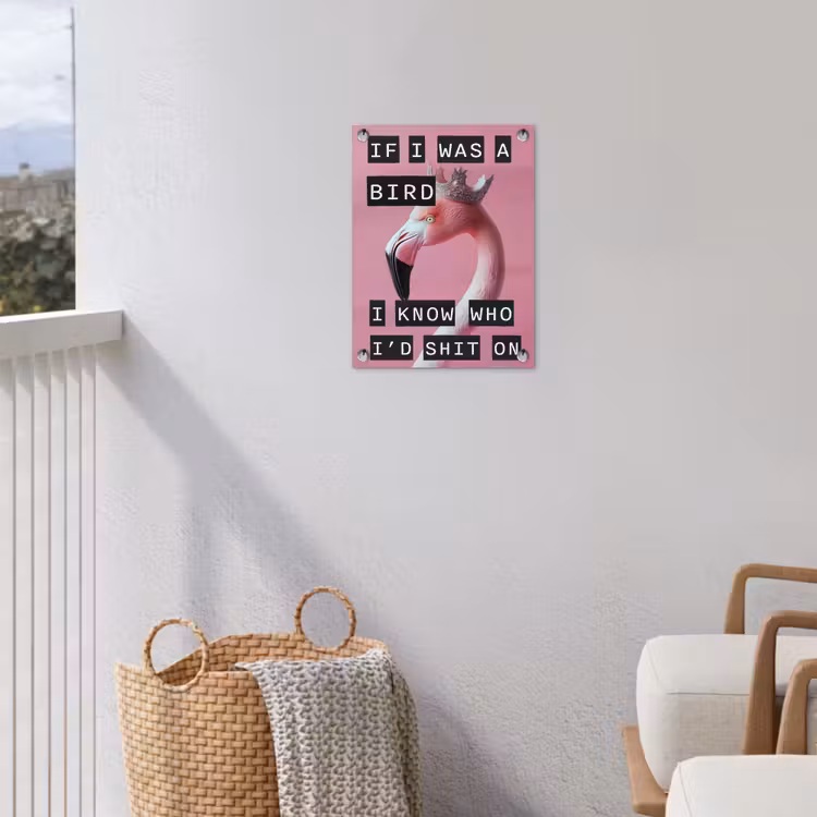 Flamingo - Roze - Vogel - Decoratie tuinposter los doek klein -sfeer8