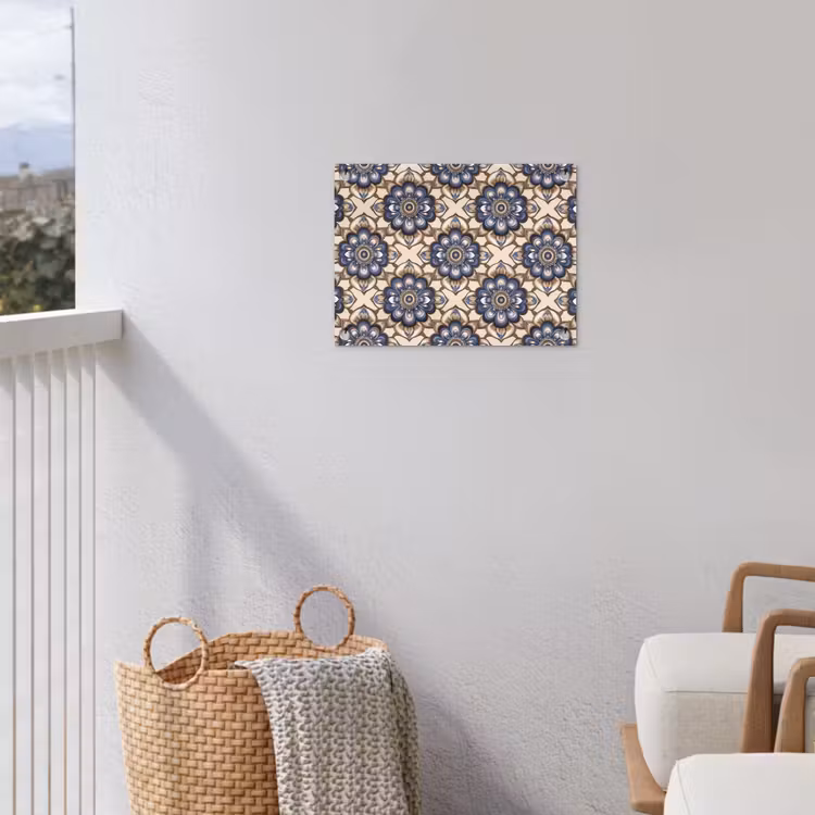 Floraal - Ornament - Blauw tuinposter los doek klein 239 -sfeer8