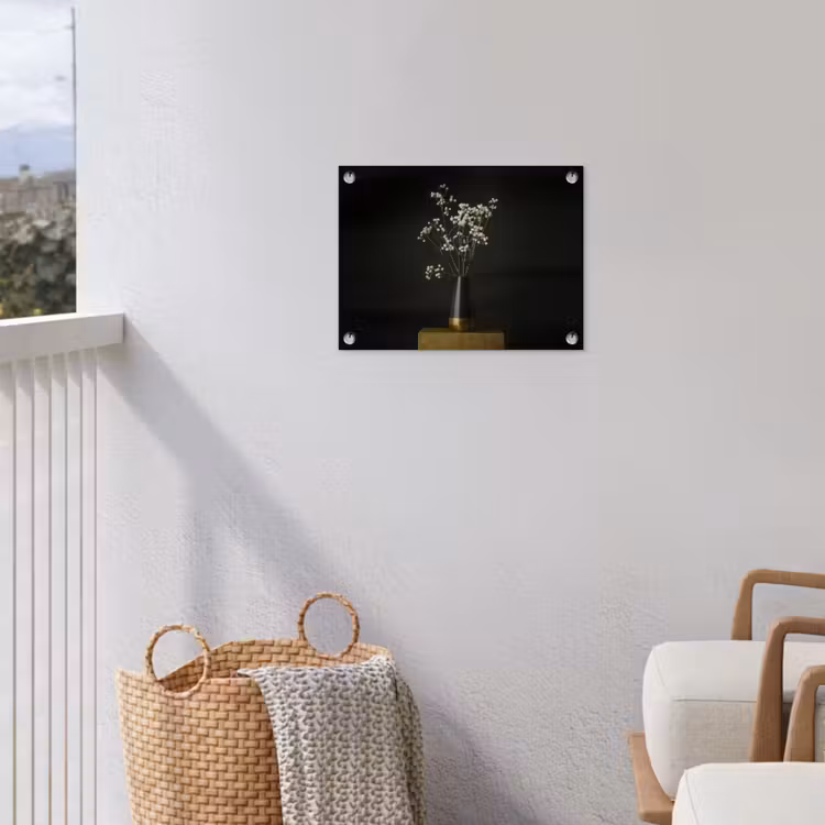 Bloembollen - Wit - Vaas - Minimalistisch tuinposter los doek klein -sfeer8