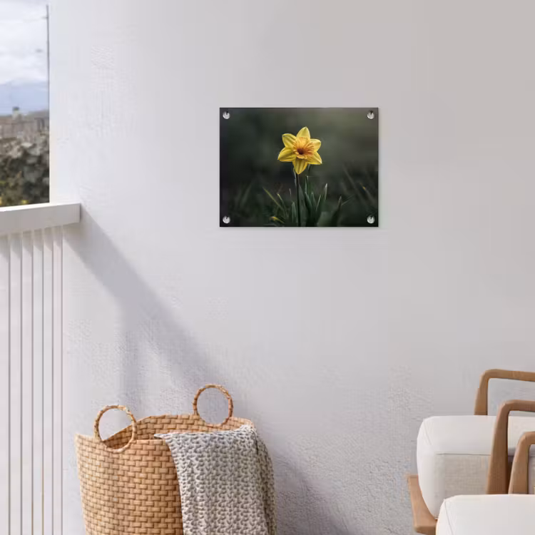 Bloem - Narcis - Gras - Geel tuinposter los doek klein -sfeer8