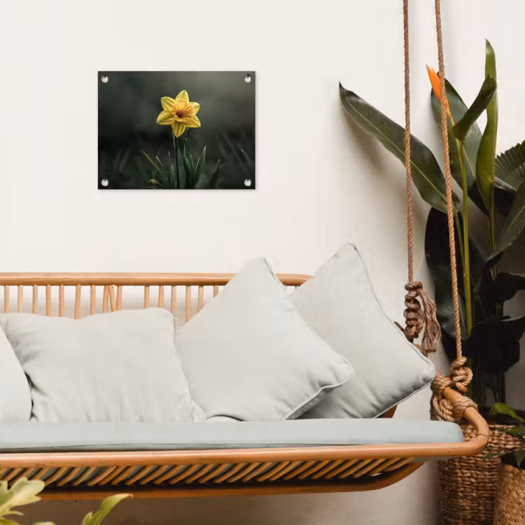Bloem - Narcis - Gras - Geel tuinposter los doek klein -sfeer7