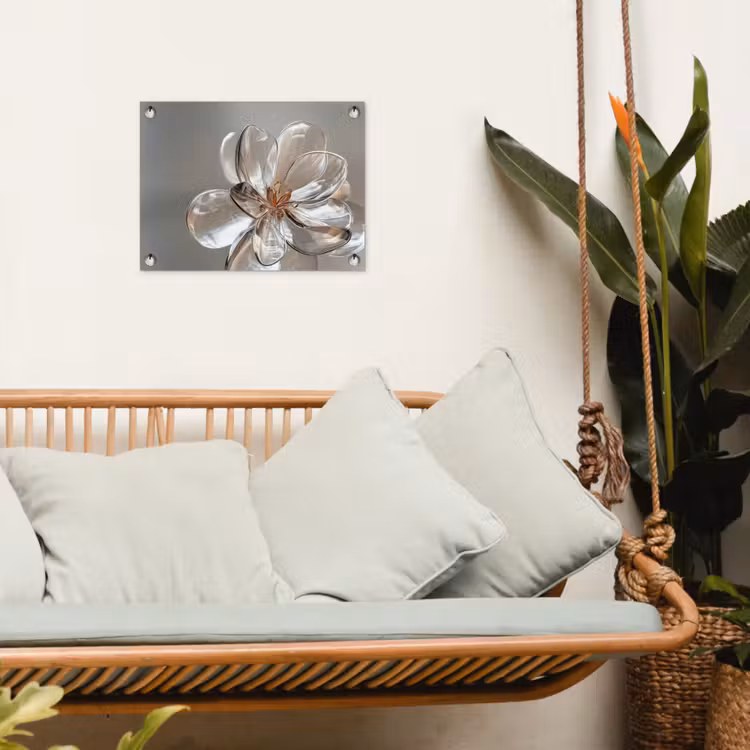 Bloem - Glazen - Doorzichtig tuinposter los doek klein -sfeer7