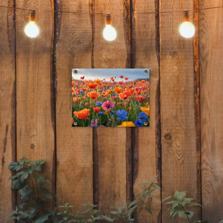 Bloemenweide in volle bloei tuinposter los doek klein -sfeer1