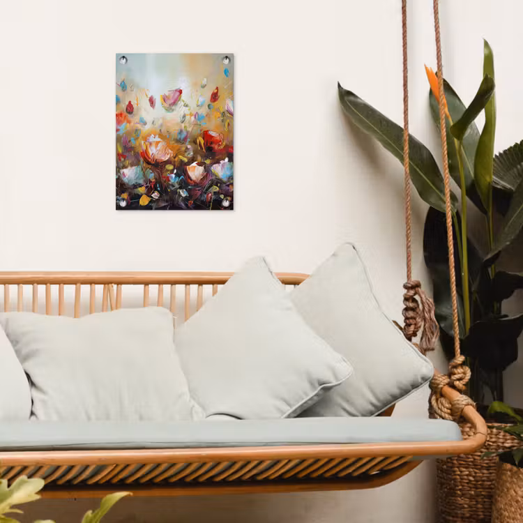 Bloemen - Kunst - Natuur - Olieverf tuinposter los doek klein -sfeer7