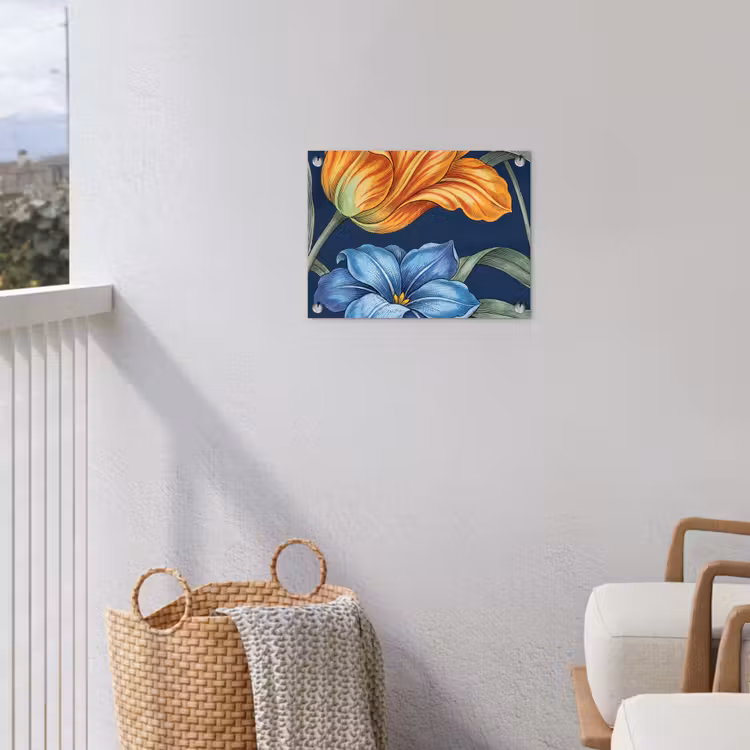 Garden Poster - Flowers - Botanical - Pattern - Bloemen - Botanisch - Patroon tuinposter los doek klein
