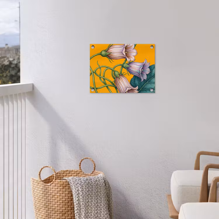 Garden Poster - Flowers - Botanical - Yellow - Bloemen - Botanisch - Geel tuinposter los doek klein