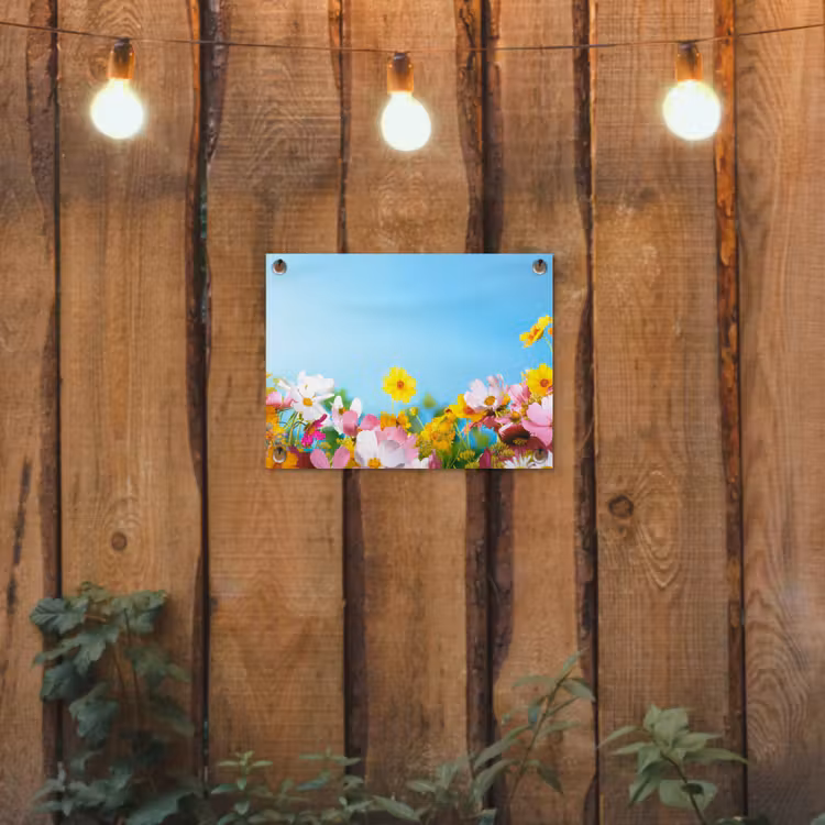 Bloemen - Kleurrijk - Blauw - Natuur tuinposter los doek klein -sfeer1