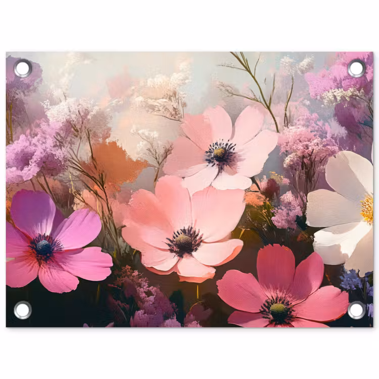 Bloemen - Kleurrijk - Bloei tuinposter los doek klein -3d