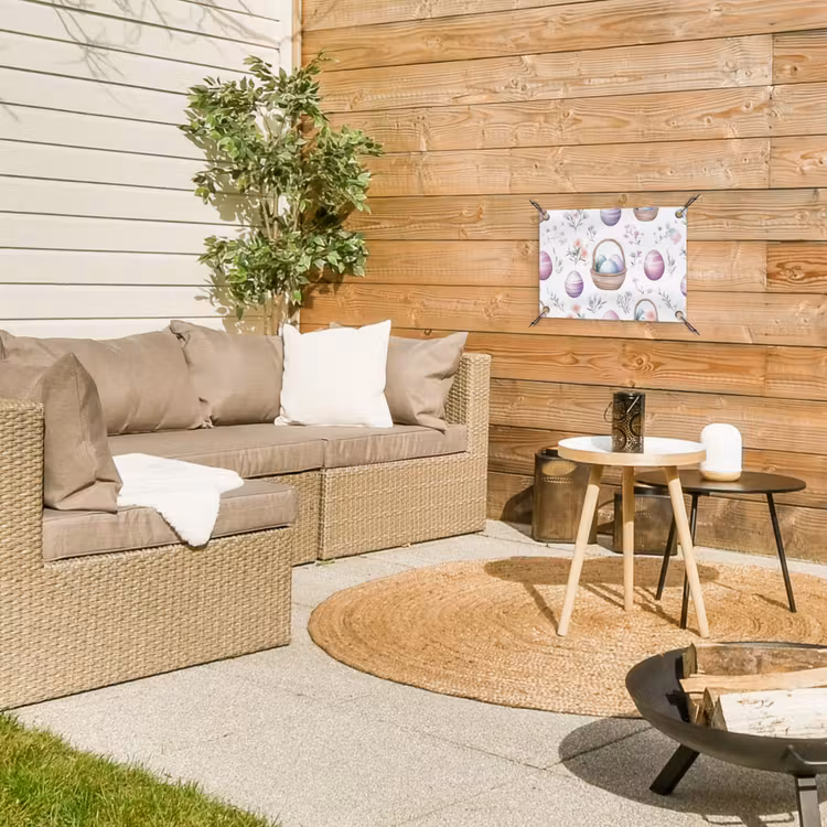 Bloemen - Paaseieren - Patroon tuinposter los doek klein -sfeer4