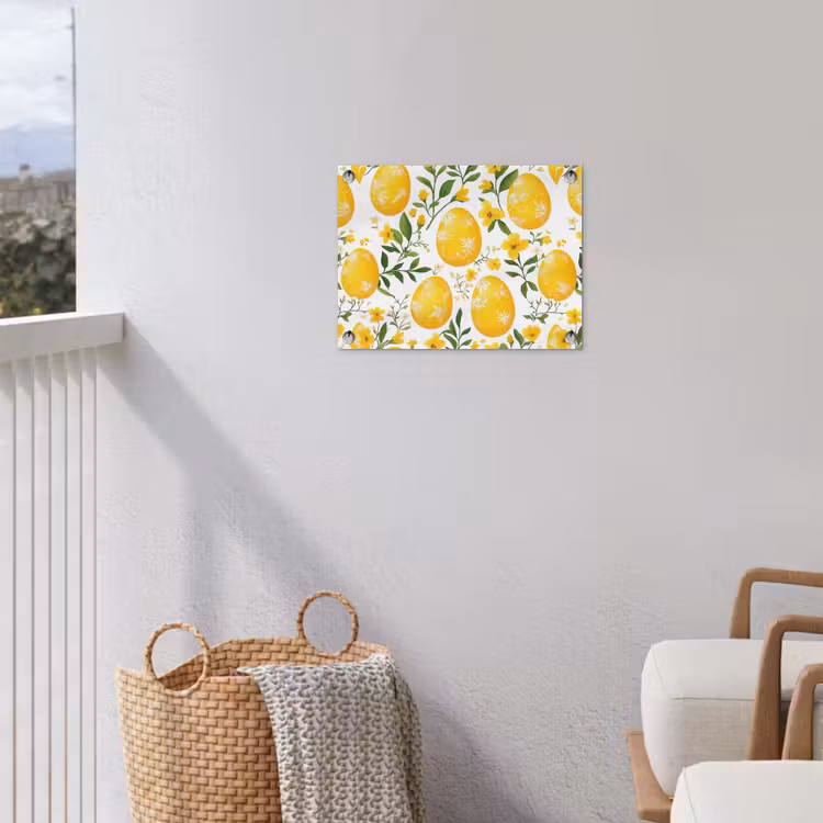 Bloemen - Paaseieren - Geel tuinposter los doek klein -sfeer8