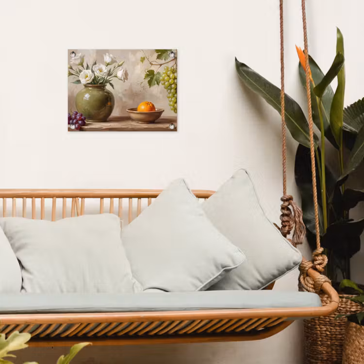 Garden Poster - Flowers - Fruit - Still Life - Bloemen - Fruit - Stilleven tuinposter los doek klein