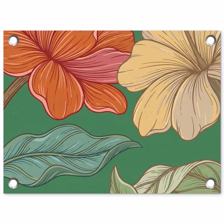 Garden Poster - Flowers - Greenery - Illustration - Bloemen - Groen - Illustratie tuinposter los doek klein