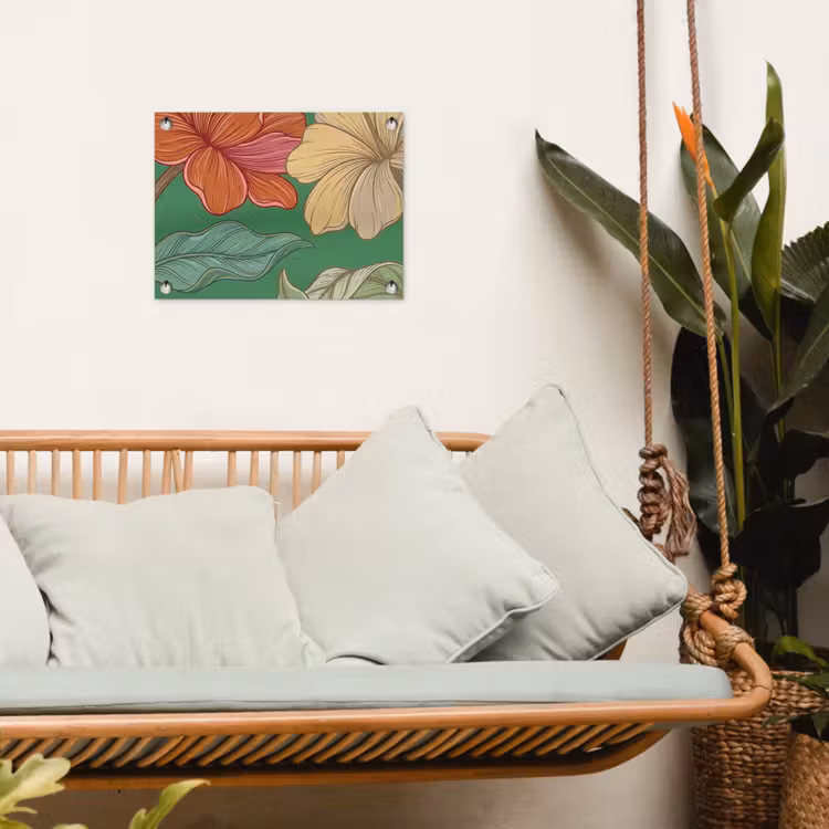 Garden Poster - Flowers - Greenery - Illustration - Bloemen - Groen - Illustratie tuinposter los doek klein