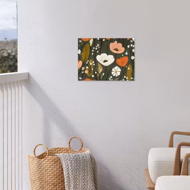 Bloemen - Illustratie - Groen tuinposter los doek klein -sfeer8