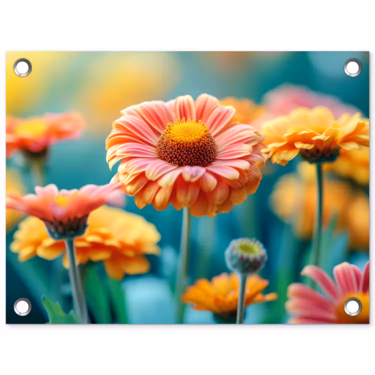 Bloemen in zomerse pracht tuinposter los doek klein -3d