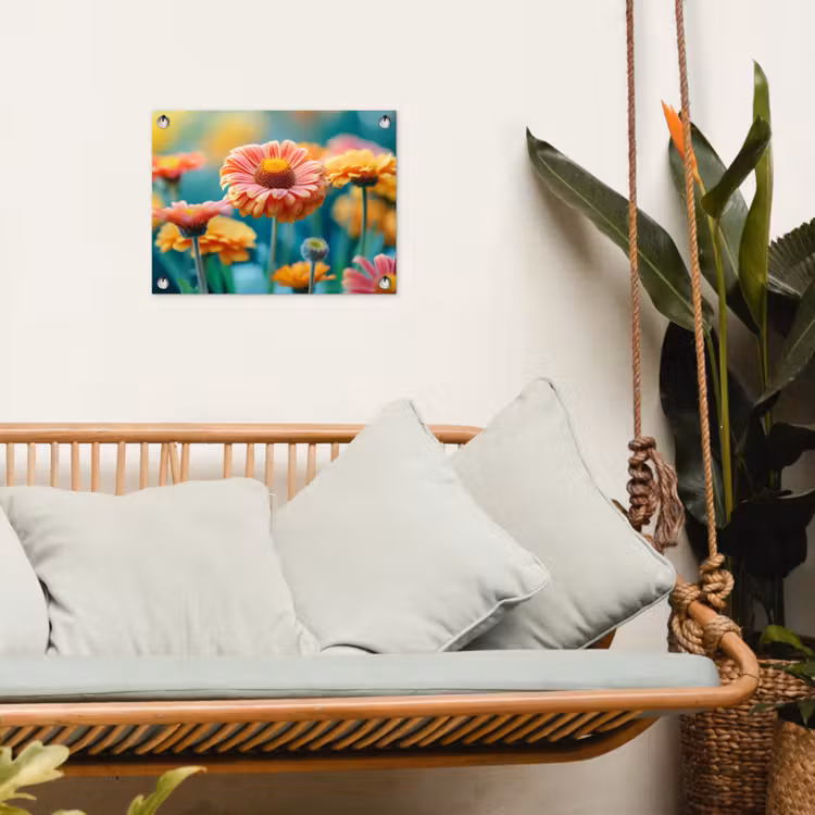 Bloemen in zomerse pracht tuinposter los doek klein -sfeer7