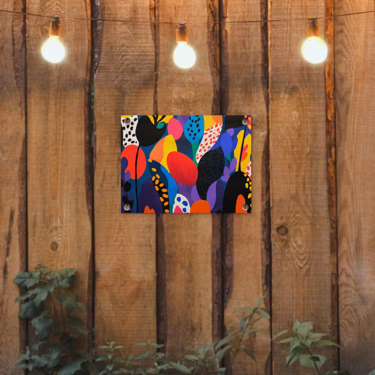 Bloemen - Bladeren - Abstract - Rood tuinposter los doek klein -sfeer1