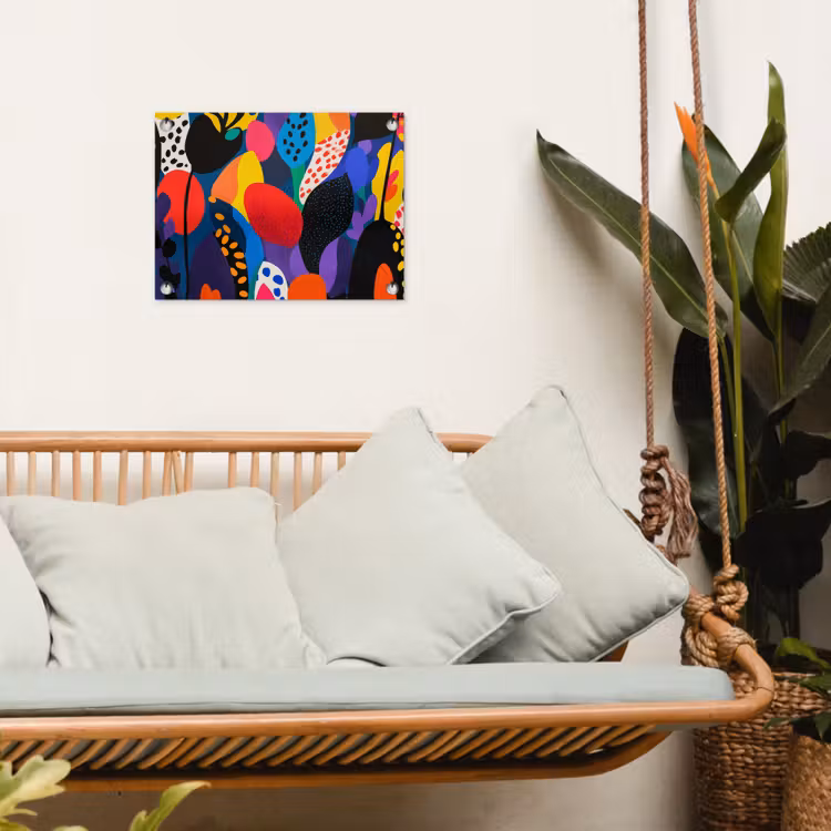 Bloemen - Bladeren - Abstract - Rood tuinposter los doek klein -sfeer7