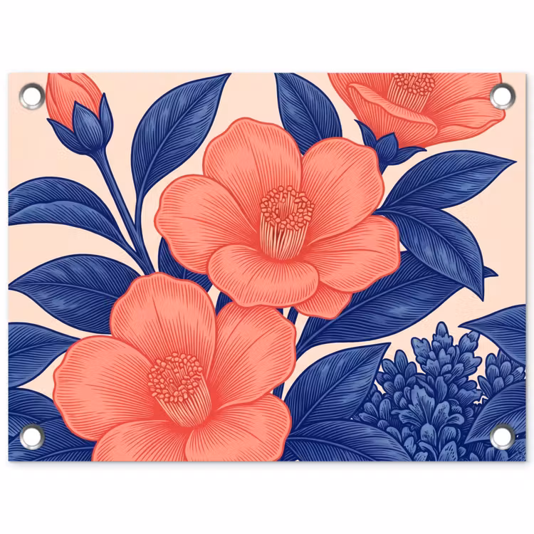 Garden Poster - Flowers - Leaves - Botanical - Bloemen - Bladeren - Botanisch tuinposter los doek klein