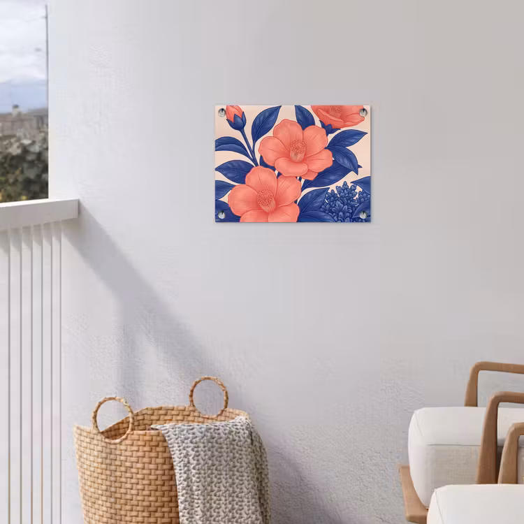 Garden Poster - Flowers - Leaves - Botanical - Bloemen - Bladeren - Botanisch tuinposter los doek klein
