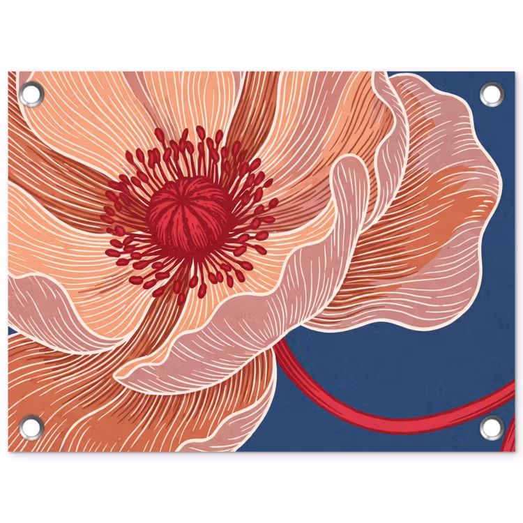 Garden Poster - Flowers - Modern - Abstract - Bloemen - Modern - Abstract tuinposter los doek klein