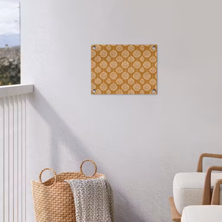 Bloemen - Modern - Oker tuinposter los doek klein 239 -sfeer8