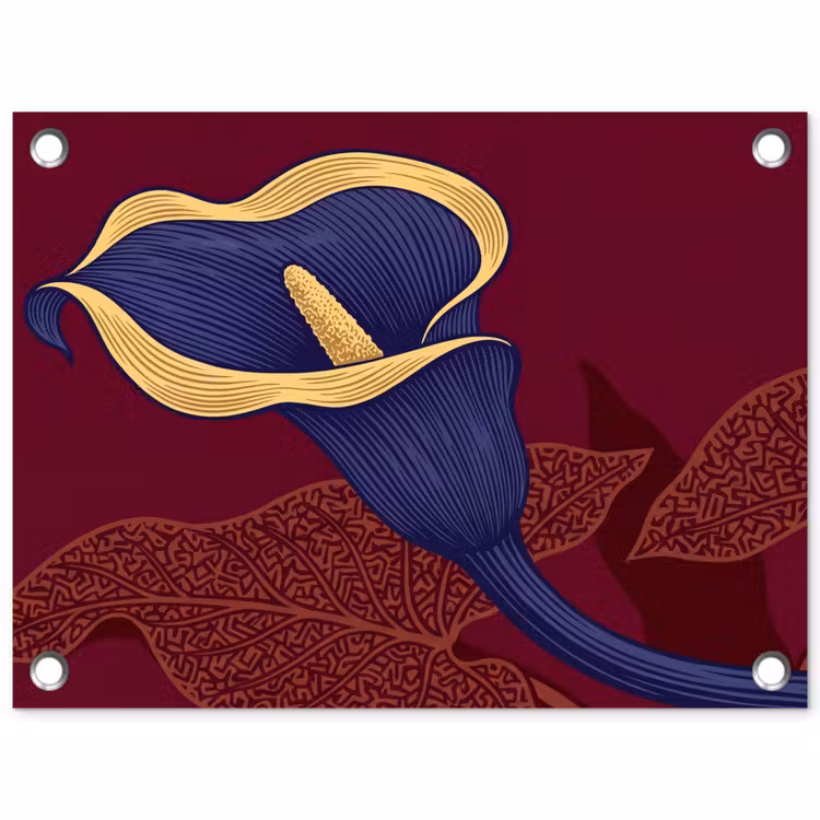 Garden Poster - Flowers - Modern - Purple - Bloemen - Modern - Paars tuinposter los doek klein