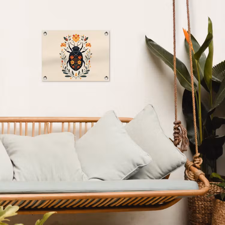 Bloemen - Oranje - Planten - Sierlijk tuinposter los doek klein -sfeer7