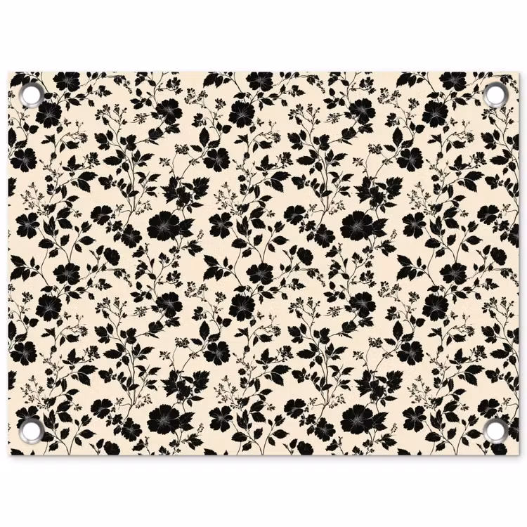 Bloemen - Dessin - Zwart tuinposter los doek klein 239 -3d