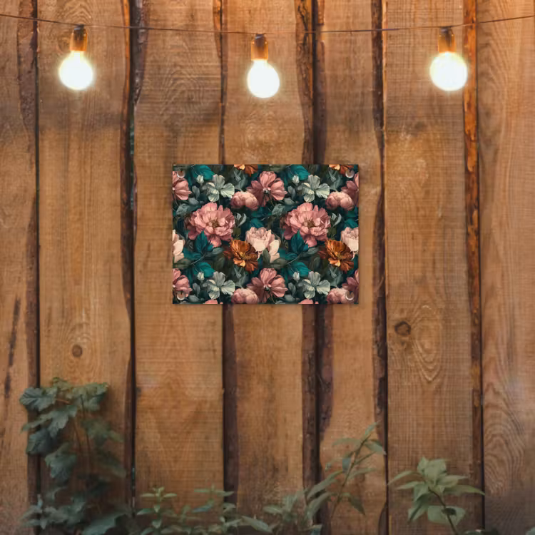 Bloemen - Schilderachtig - Patroon - Roze tuinposter los doek klein 239 -sfeer1