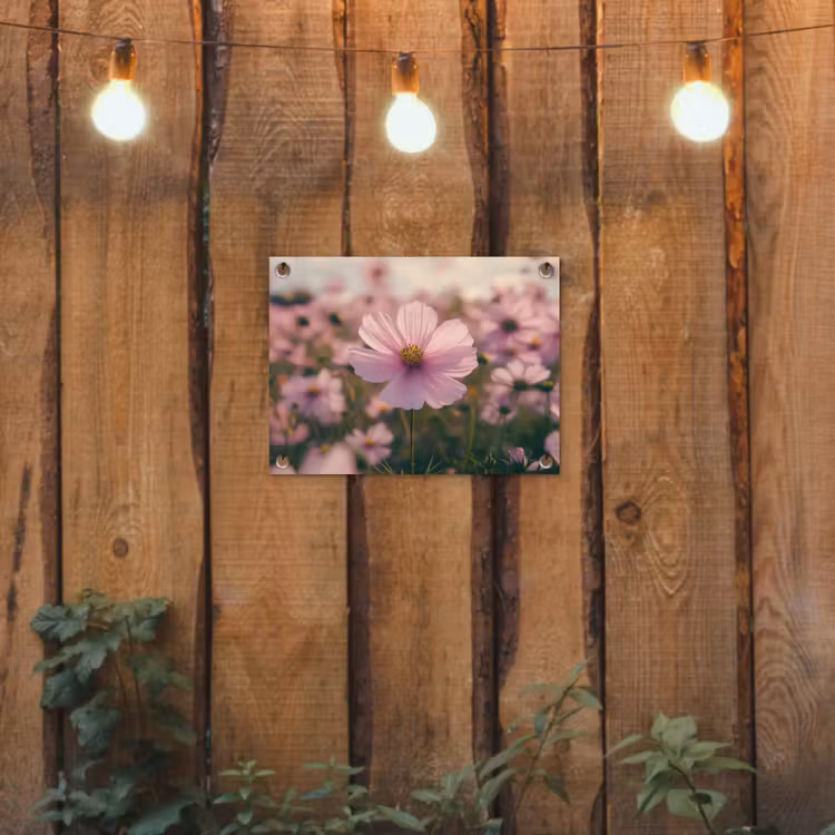 Bloemen - Paars - Wazig tuinposter los doek klein -sfeer1