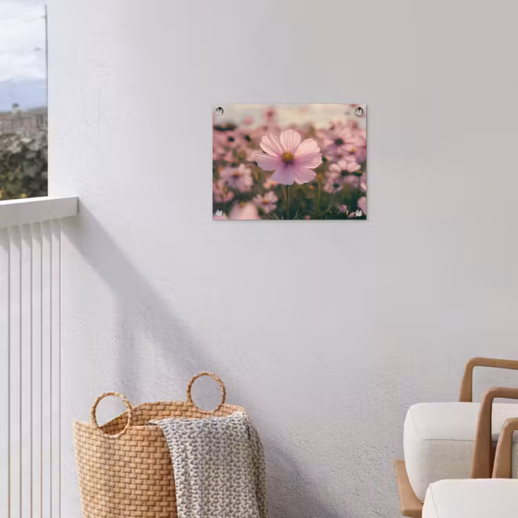 Bloemen - Paars - Wazig tuinposter los doek klein -sfeer8