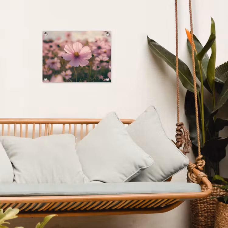 Bloemen - Paars - Wazig tuinposter los doek klein -sfeer7