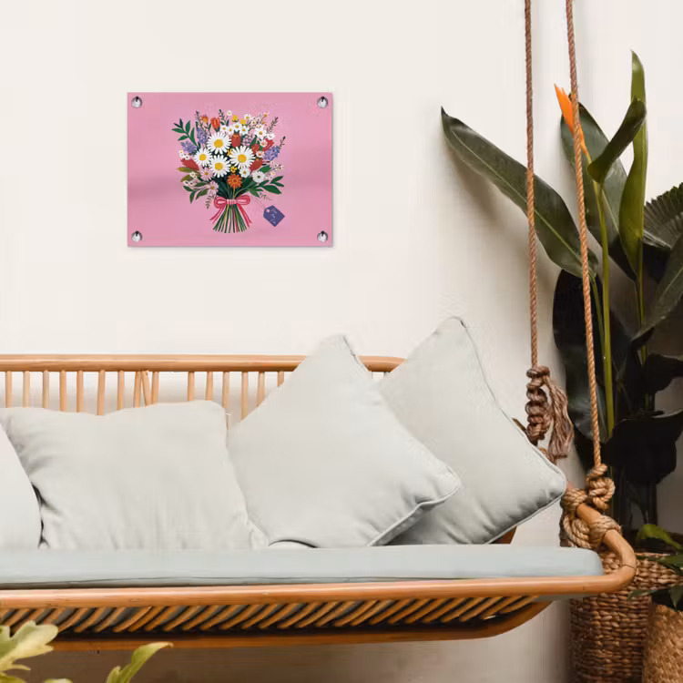 Bloemen - Quote - Kaartje - Kleurrijk tuinposter los doek klein -sfeer7