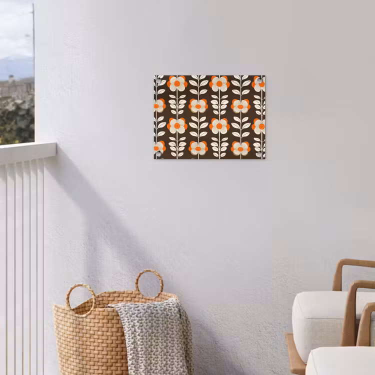 Bloemen - Retro - Bruin tuinposter los doek klein 239 -sfeer8