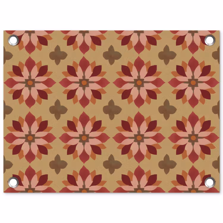Bloemen - Retro - Groen tuinposter los doek klein 239 -3d