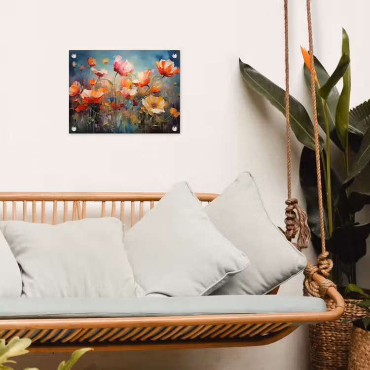 Bloemen - Watercolor - Kunst - Botanisch - Natuur tuinposter los doek klein -sfeer7