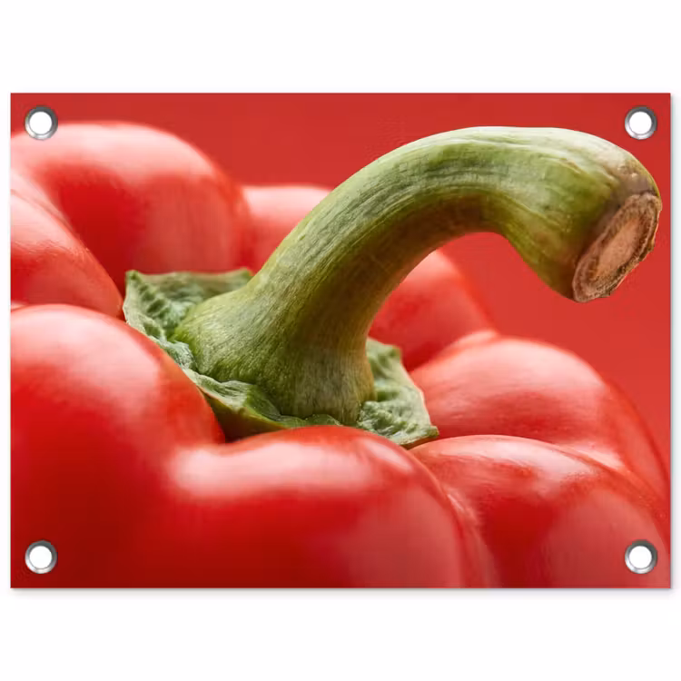 Garden Poster - Food - Bell Pepper - Red - Eten - Paprika - Rood tuinposter los doek klein