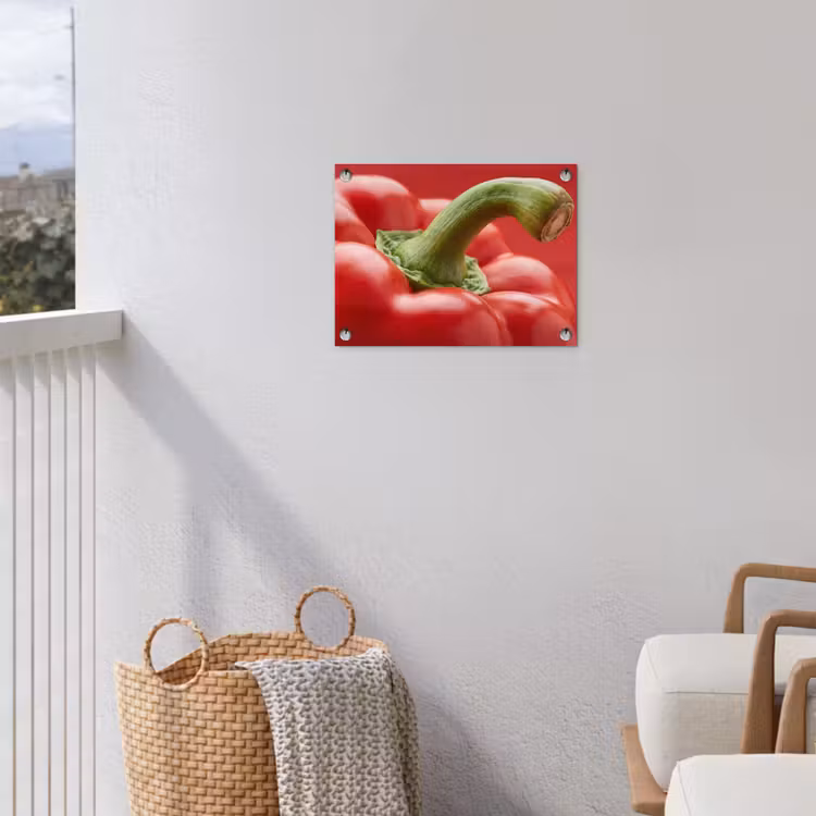 Garden Poster - Food - Bell Pepper - Red - Eten - Paprika - Rood tuinposter los doek klein