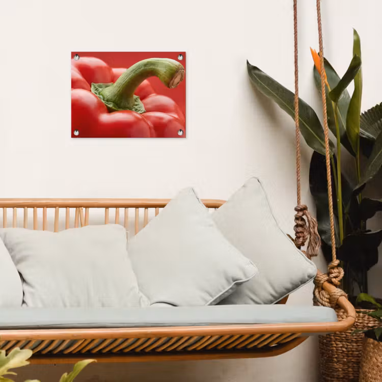 Garden Poster - Food - Bell Pepper - Red - Eten - Paprika - Rood tuinposter los doek klein