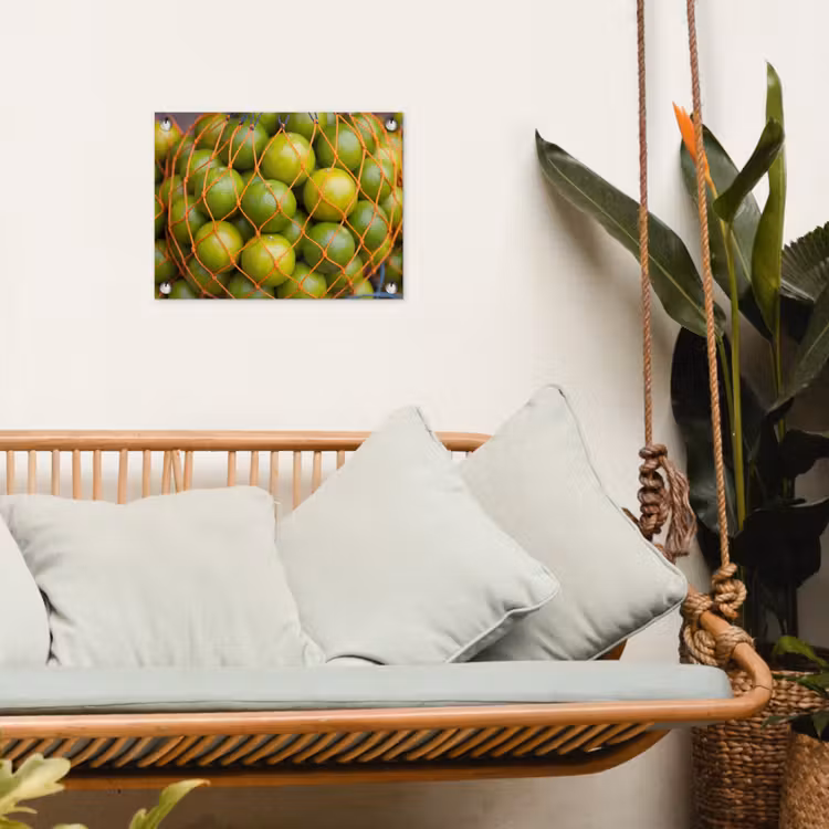 Eten - Net - Groen - Markt tuinposter los doek klein -sfeer7