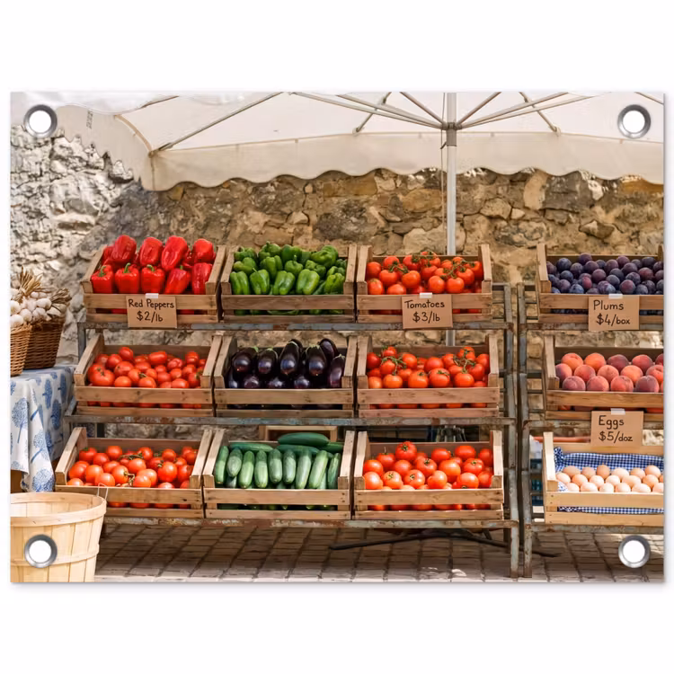 Garden Poster - Food - Market - Fresh - Eten - Markt - Vers tuinposter los doek klein