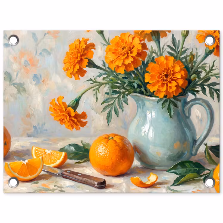 Garden Poster - Food - Orange - Art - Eten - Oranje - Kunst tuinposter los doek klein