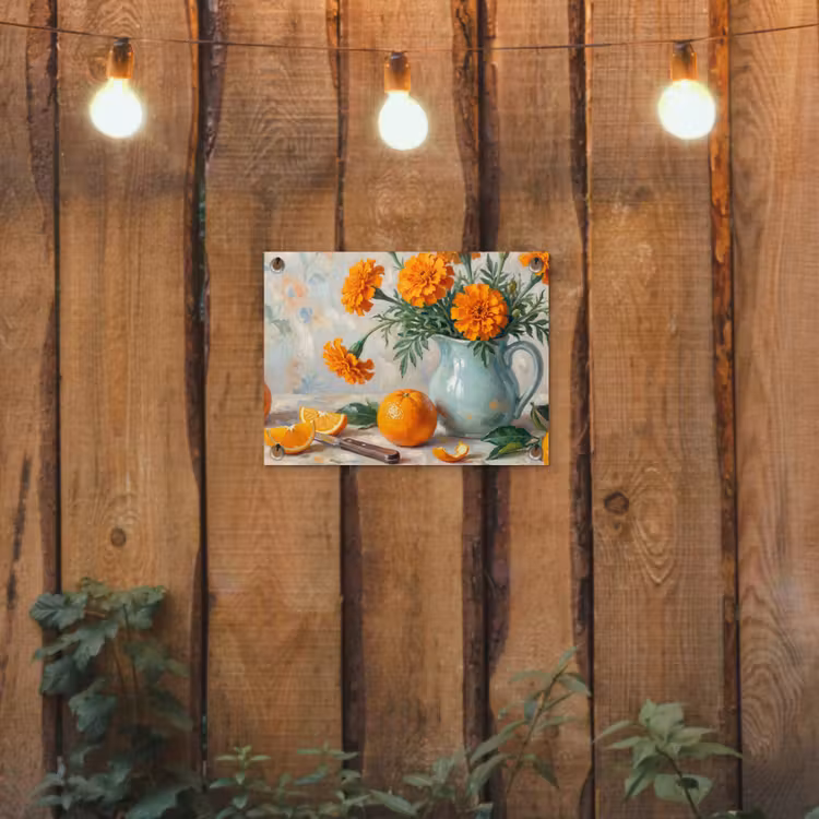 Garden Poster - Food - Orange - Art - Eten - Oranje - Kunst tuinposter los doek klein
