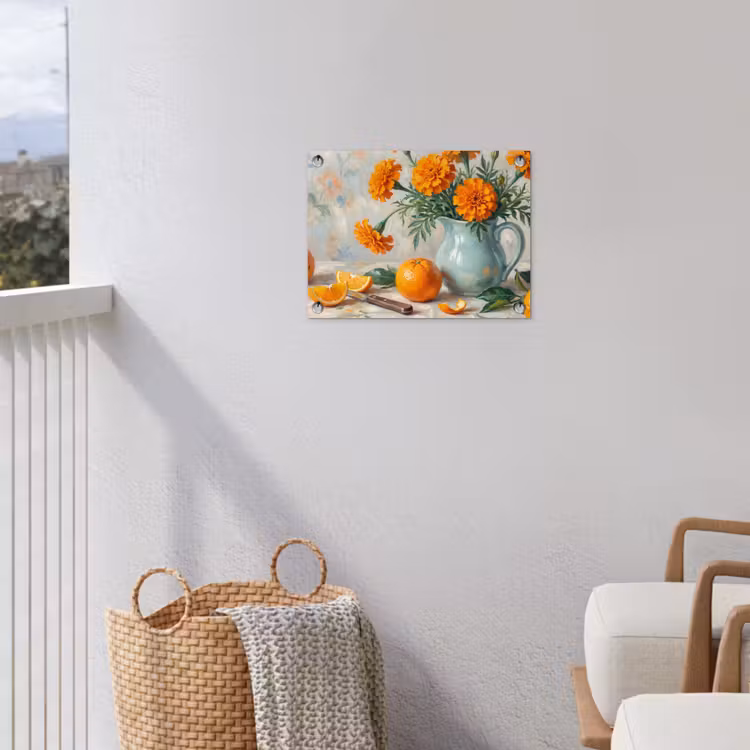 Garden Poster - Food - Orange - Art - Eten - Oranje - Kunst tuinposter los doek klein