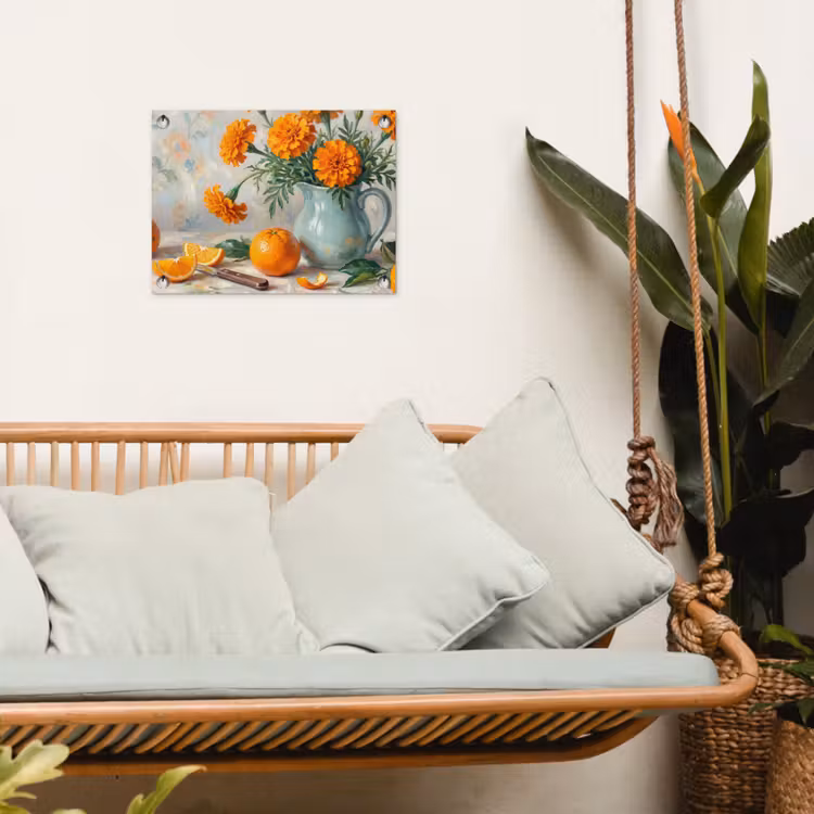 Garden Poster - Food - Orange - Art - Eten - Oranje - Kunst tuinposter los doek klein