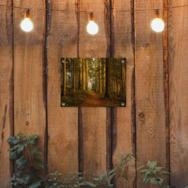 Bos - Natuur - Bomen - Landschap - Bladeren tuinposter los doek klein -sfeer1